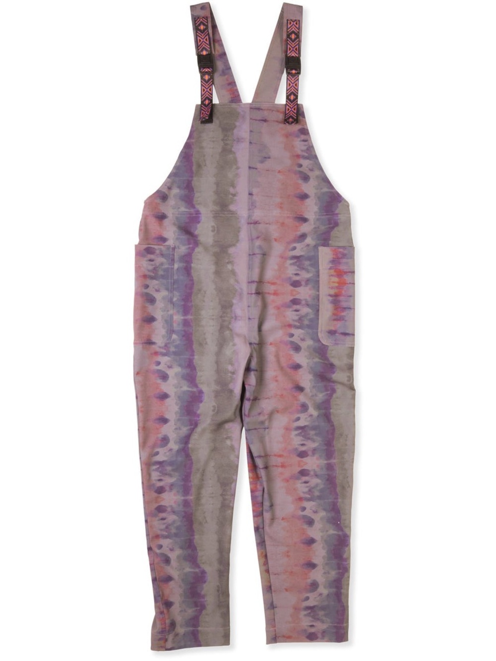 KAVU San Blas Tie Dye Overalls - Purple & Grey - Size XS